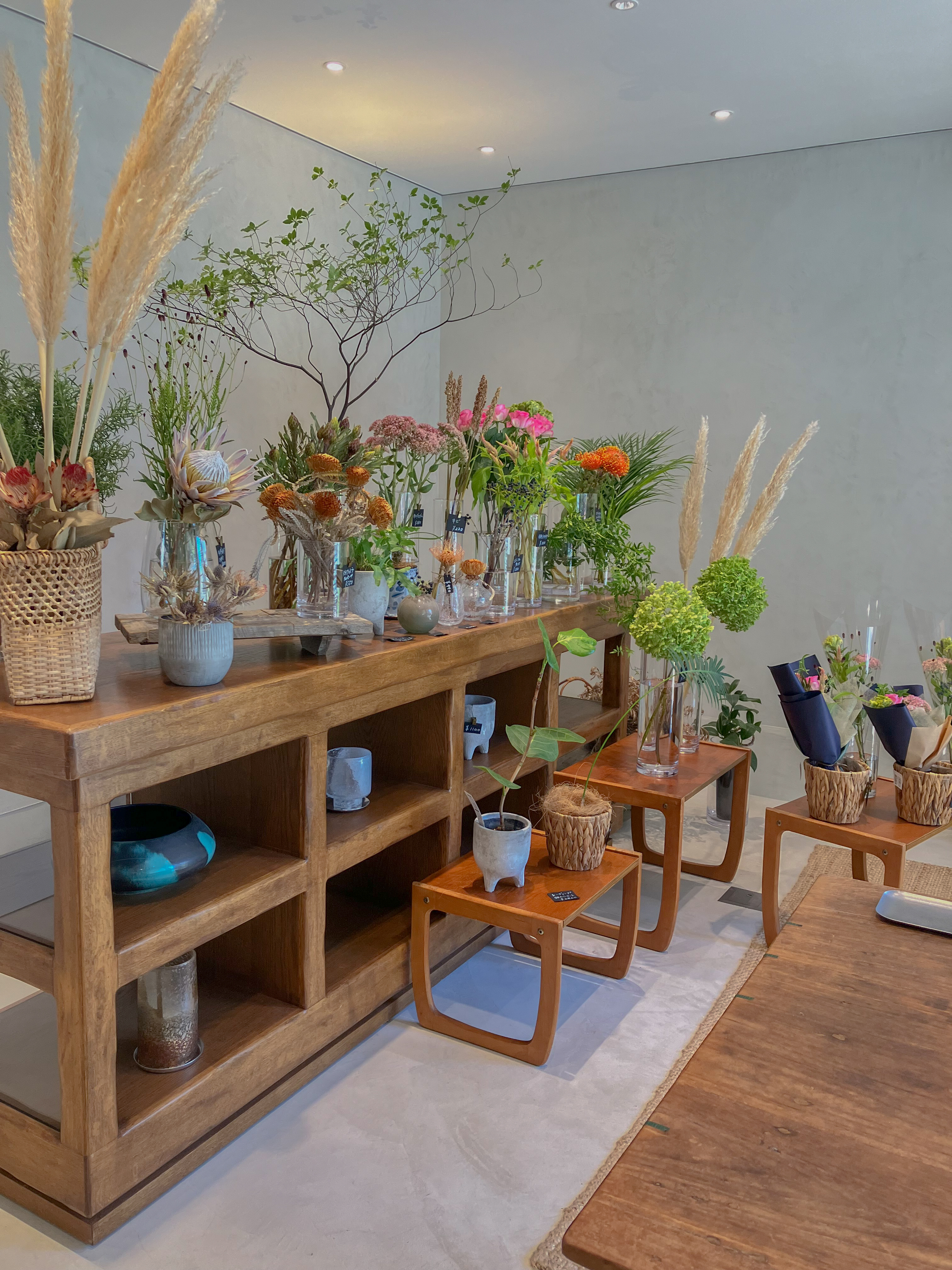 Woman with red flowers